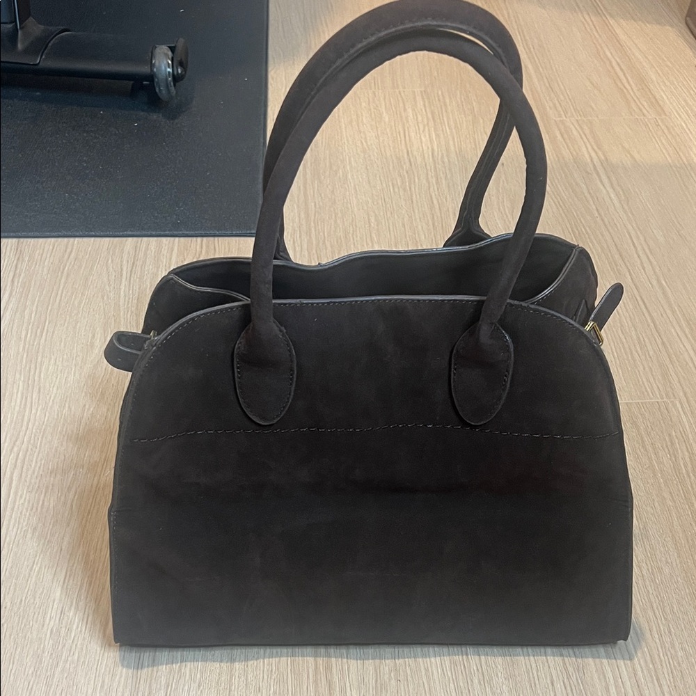 Elegant Black Suede Women's Handbag